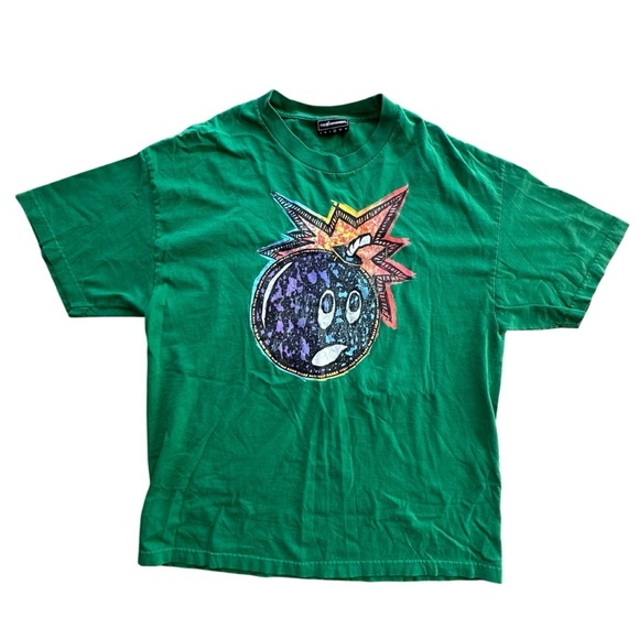 THE HUNDREDS x Mens Womens Green Bowling Ball Face Graphic T l SIZE XL - Picture 1 of 7
